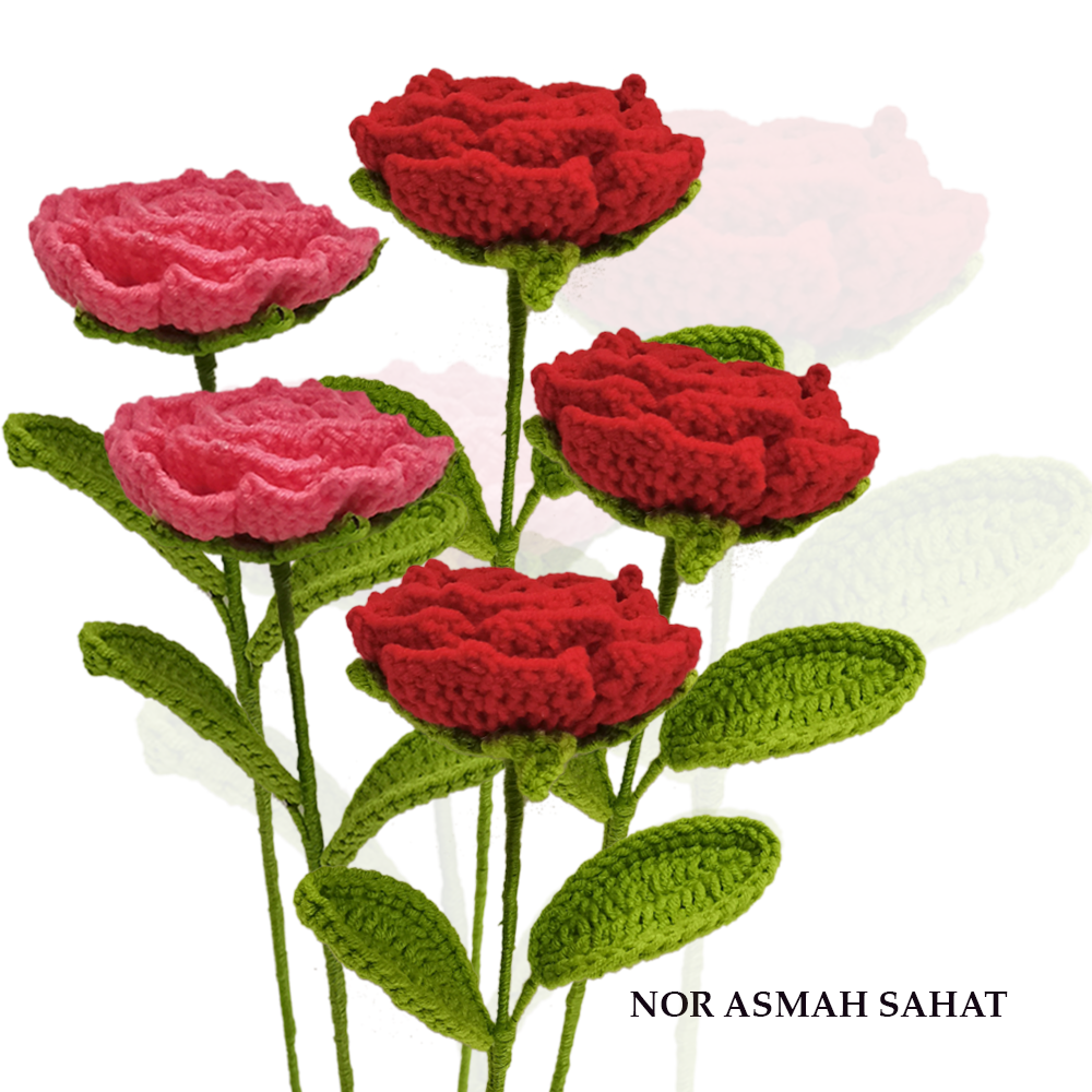 (PRE-ORDER 297) BUNGA ROSE MERAH/PINK (5 KUNTUM)