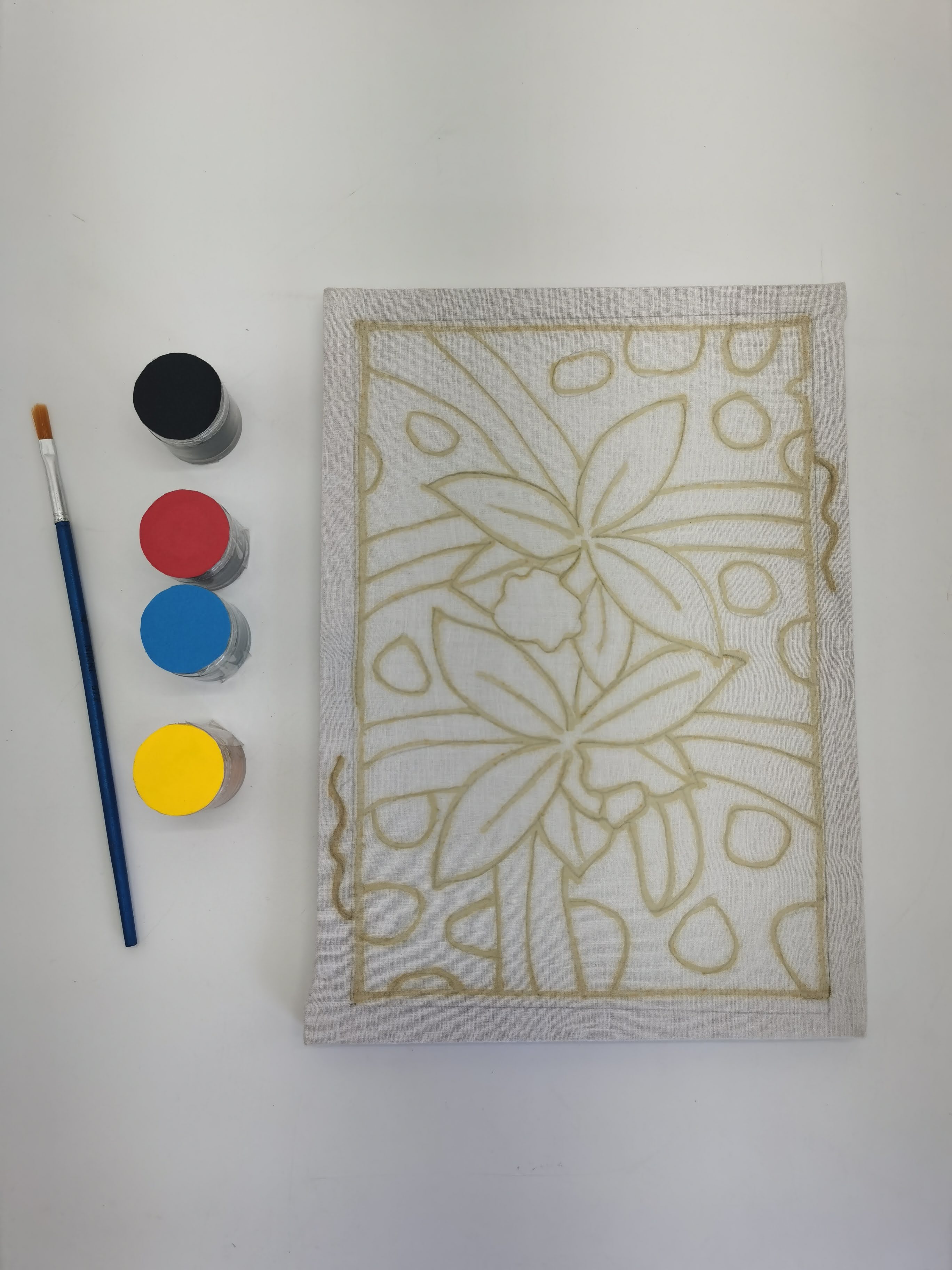 BATIK PAINTING SET (MOTIF - ORCHID 2 )