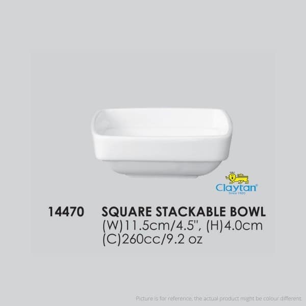 CLAYTAN - SQUARE STACKABLE BOWL - HOTELWARE