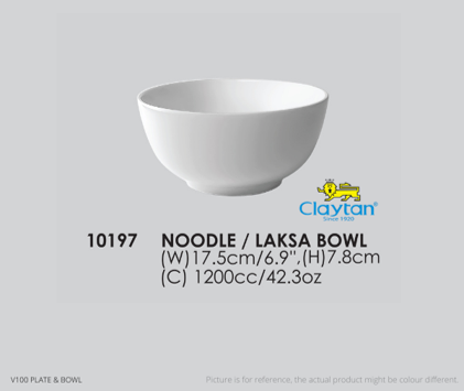 NOODLE LAKSA BOWL PLAIN WHITE