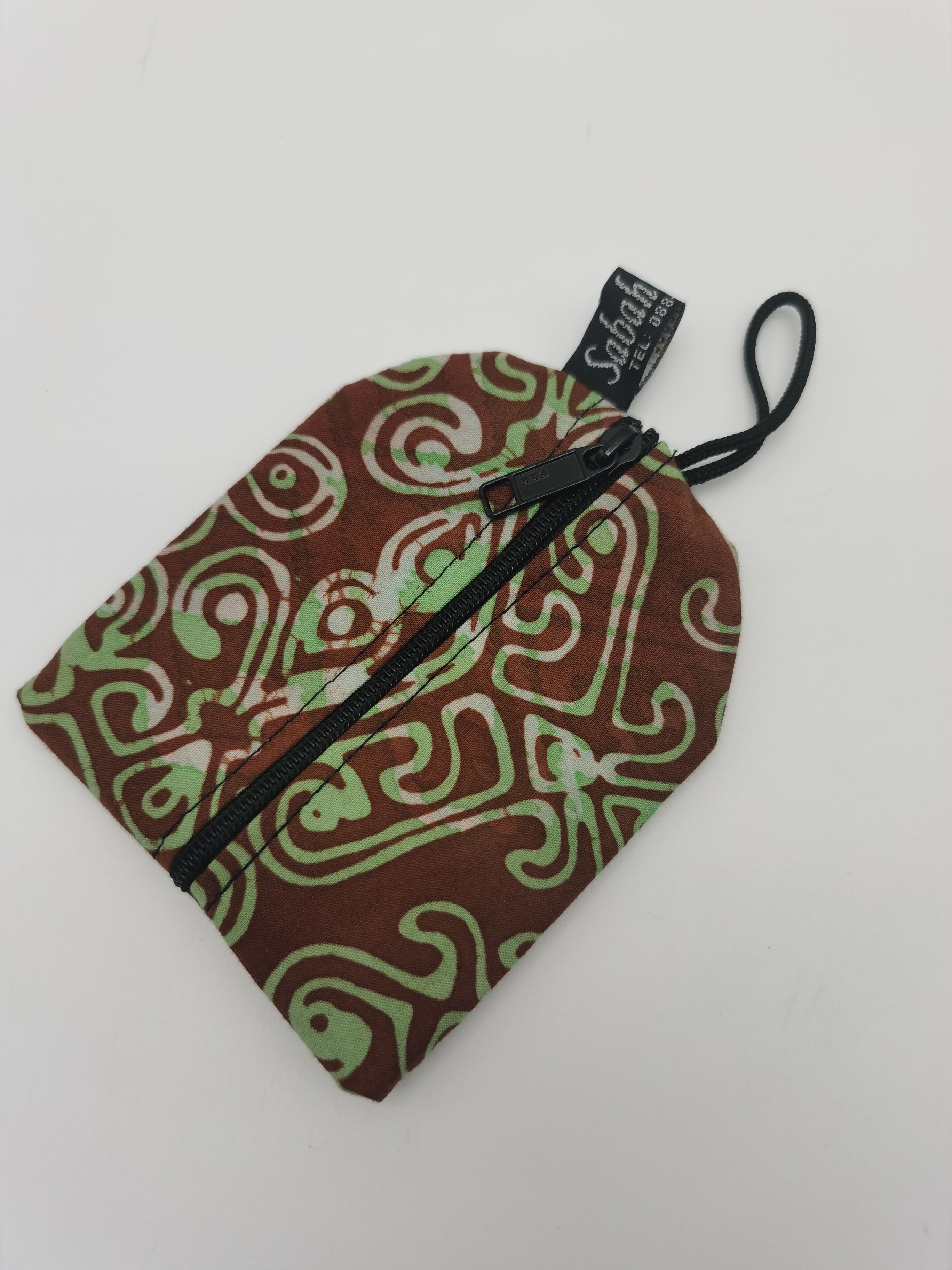 COIN PURSE BATIK COTTON BROWN GREEN