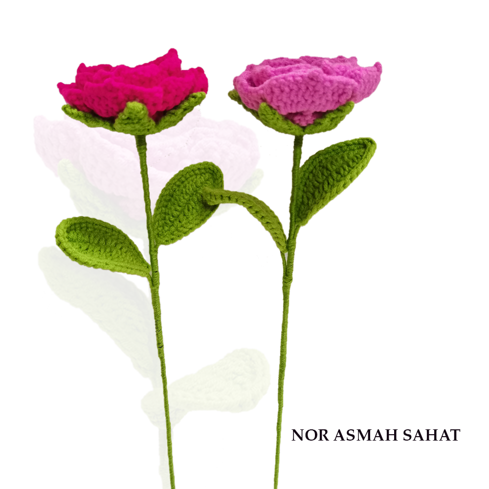 (PRE-ORDER 289) BUNGA ROSE PURPLE/DARK PINK(2 KUNTUM)