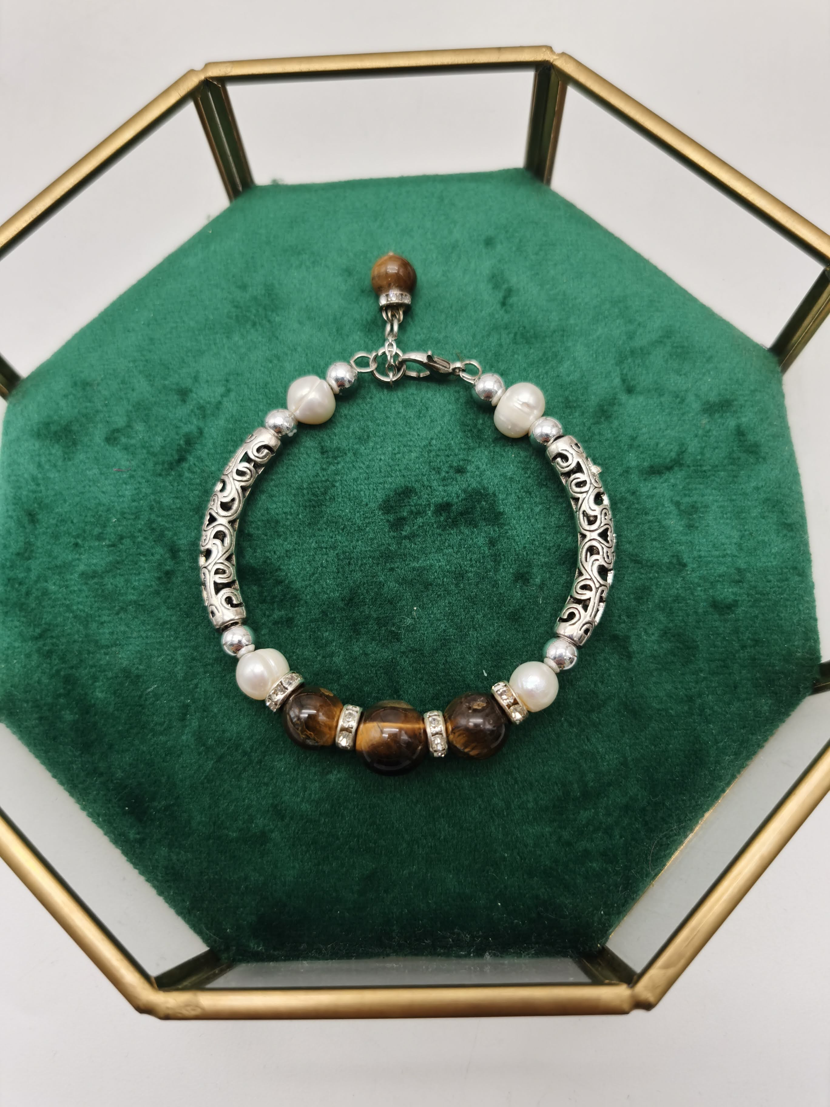 GELANG BANGLE TIGER EYES, JED DAN MUTIARA