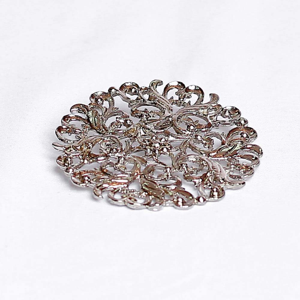 BROOCH ROUND FILIGREE 2 (SILVER PLATED)