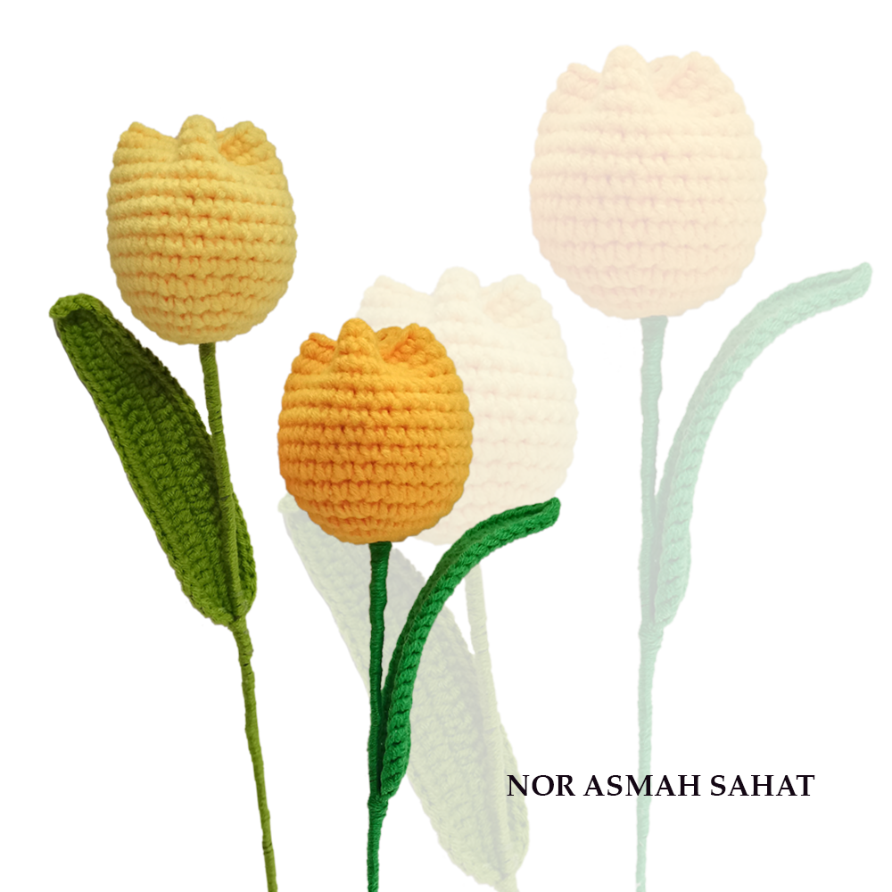 (PRE-ORDER 239) BUNGA TULIP KUDUP KUNING/MUSTARD (2 KUNTUM)