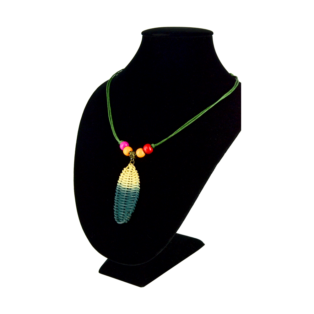 RATTAN NECKLACE PENDANT WITH BEADS MADE BY ORANG ASAL