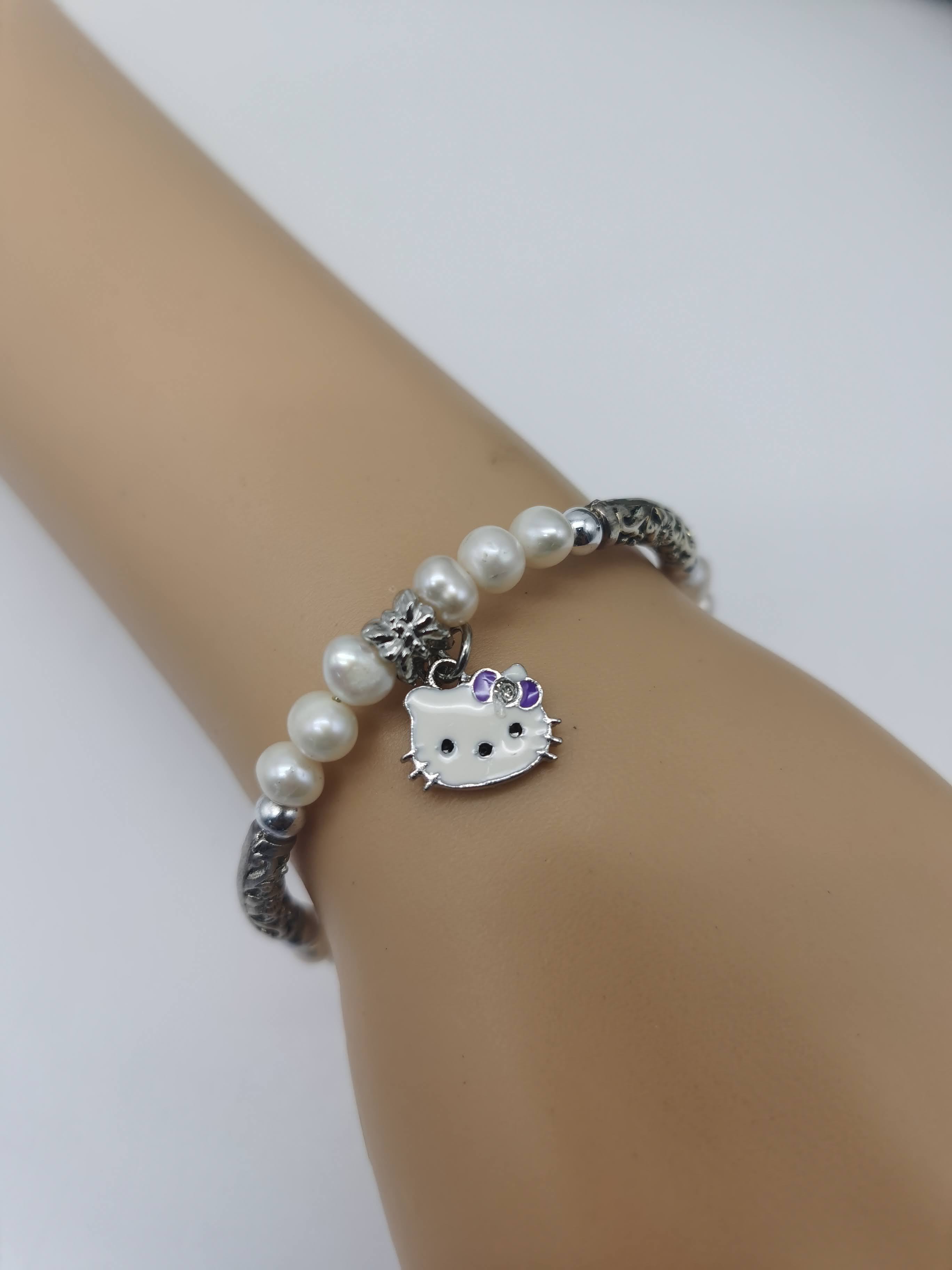GELANG ALA PANDORA BUDAK HELLO KITTY PURPLE
