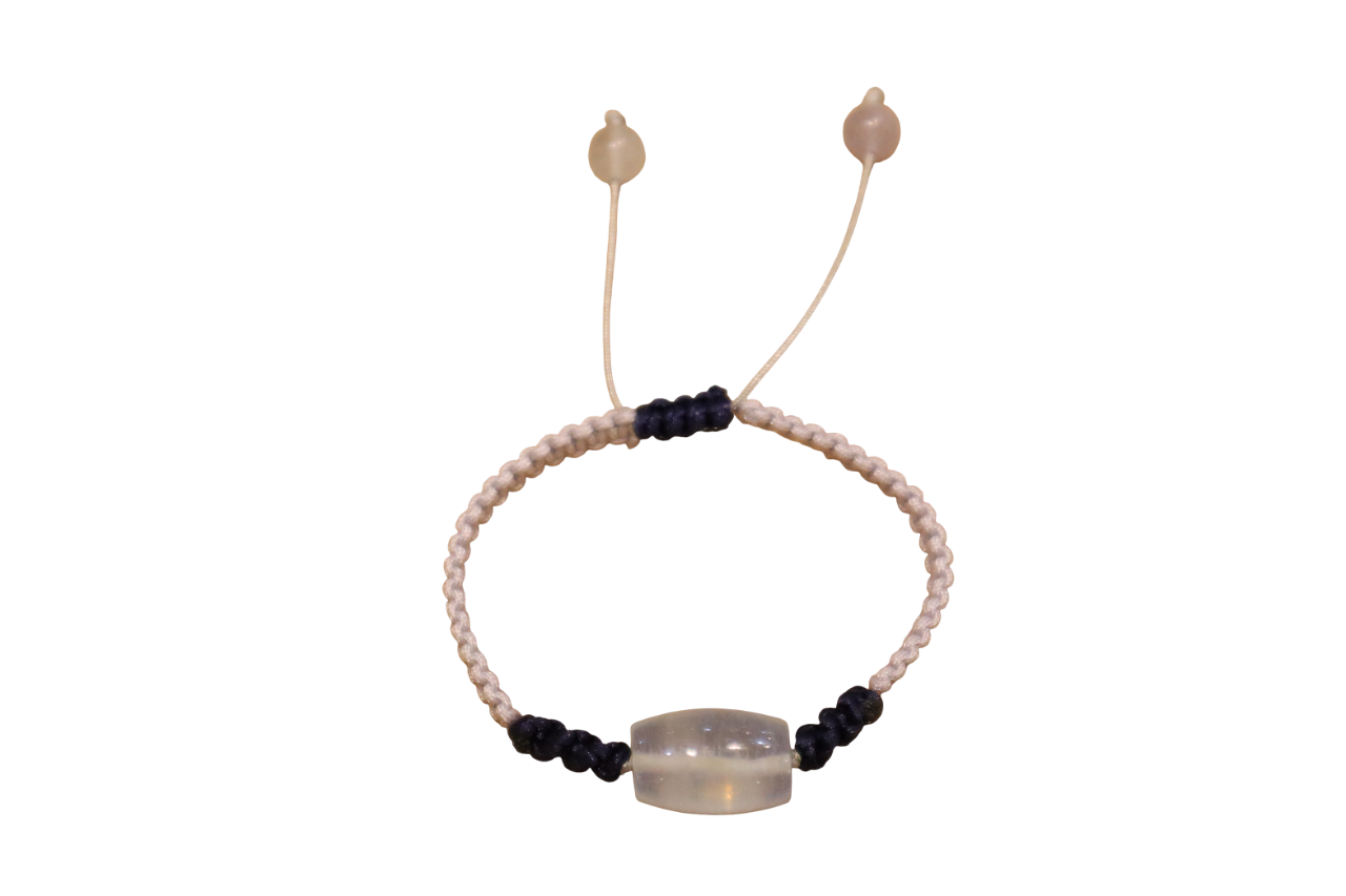 HAND BRADED ROPE WITH AQUAMARINE STONE BRACELET