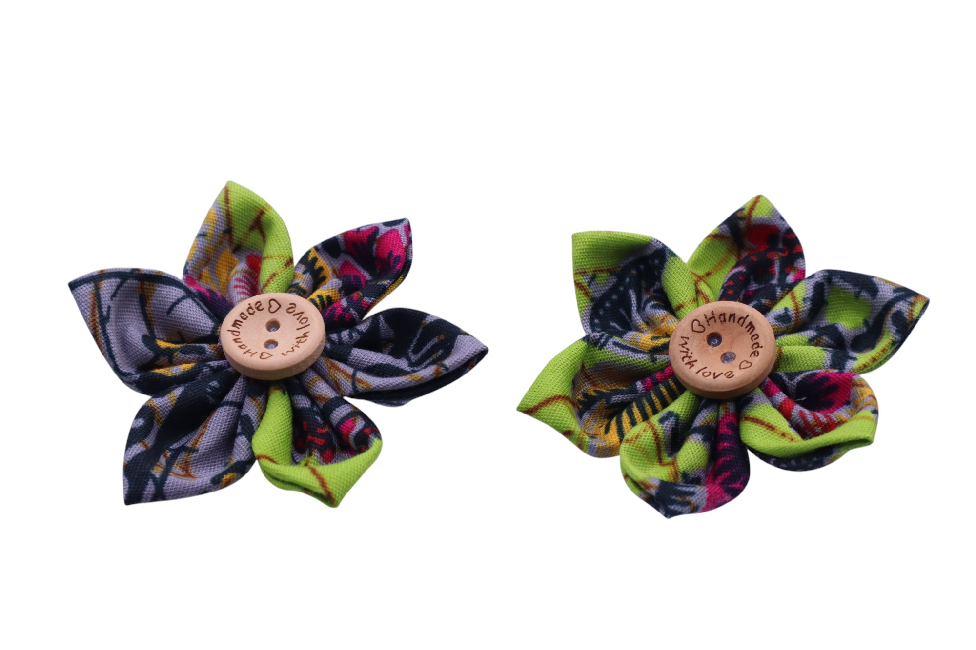 BATIK FLOWER BROOCH PAIR SET