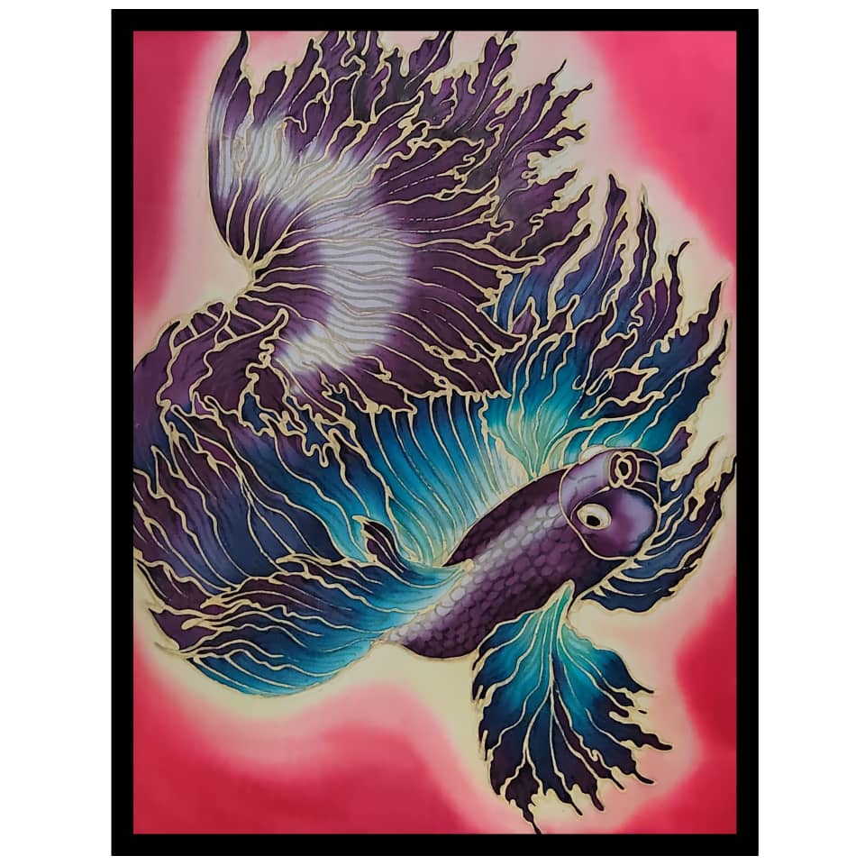 FIGHTER FISH BATIK PAINTING