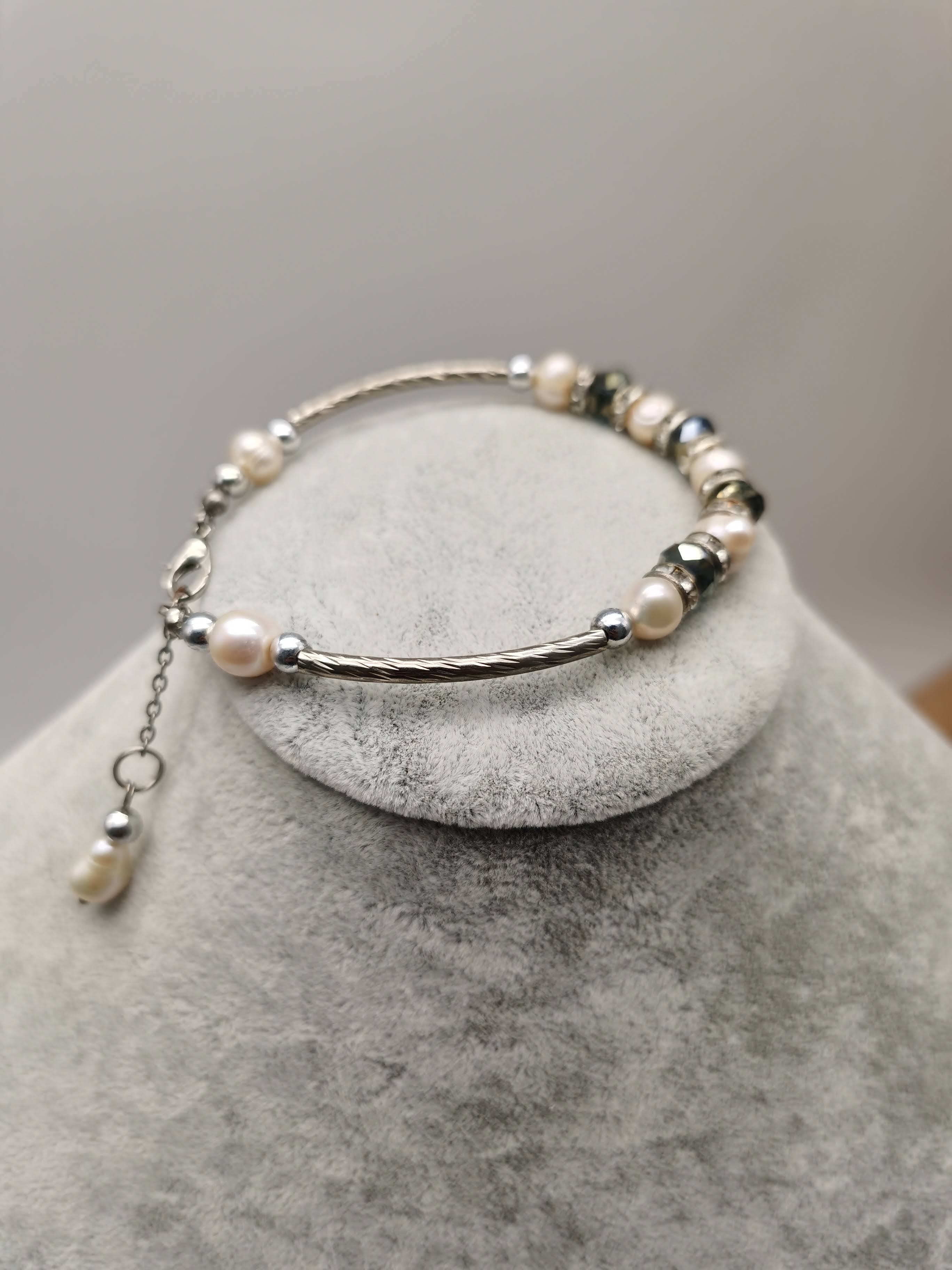 GELANG BANGLE MUTIARA PLUS KRISTAL