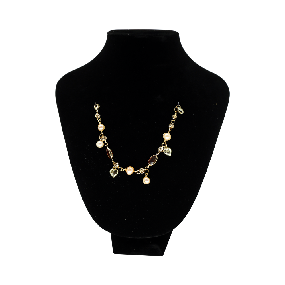 GELANG TANGAN ROSE GOLD JUNTAI PEARL & KRISTAL