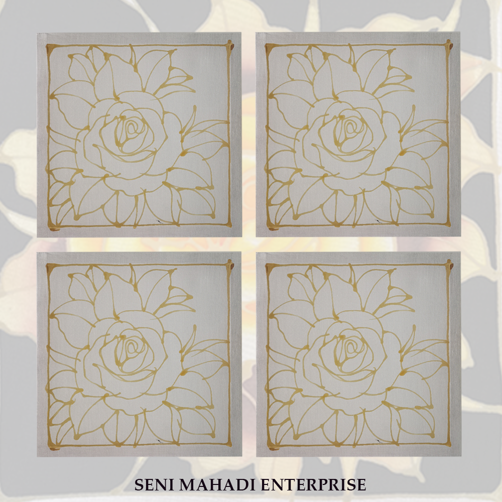 (152) BATIK KIT DIY BUNGA ROS 1 (COMBO 4)