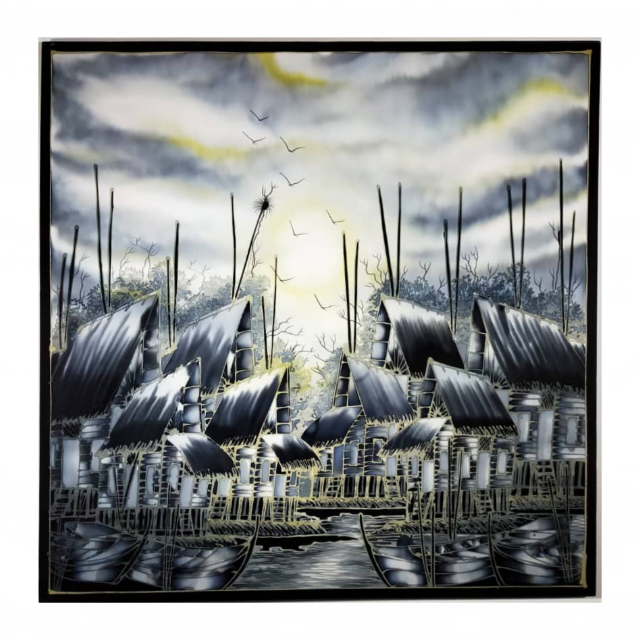 FISEHERMAN VILLAGE BATIK PAINTING
