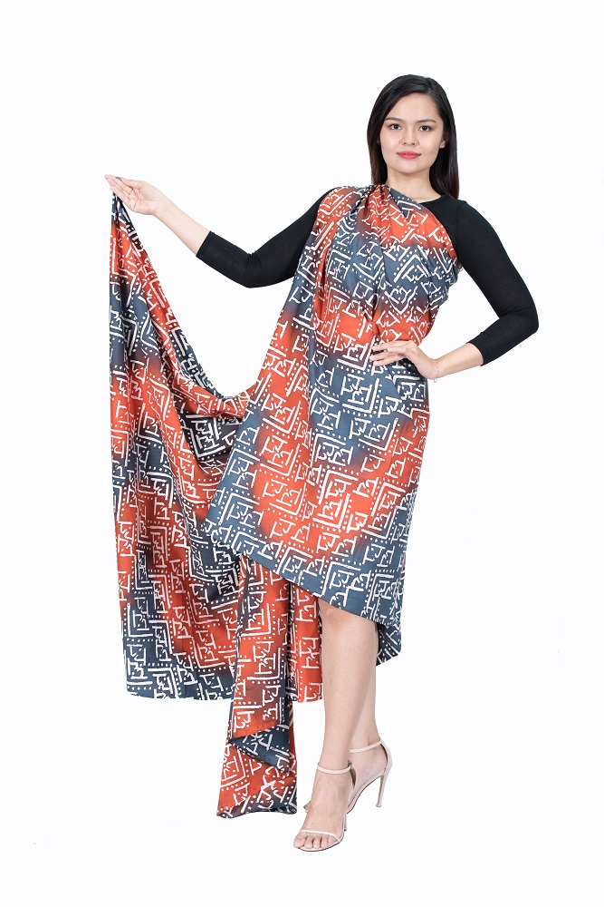 BATIK COTTON 4 METER RED DARK BLUE