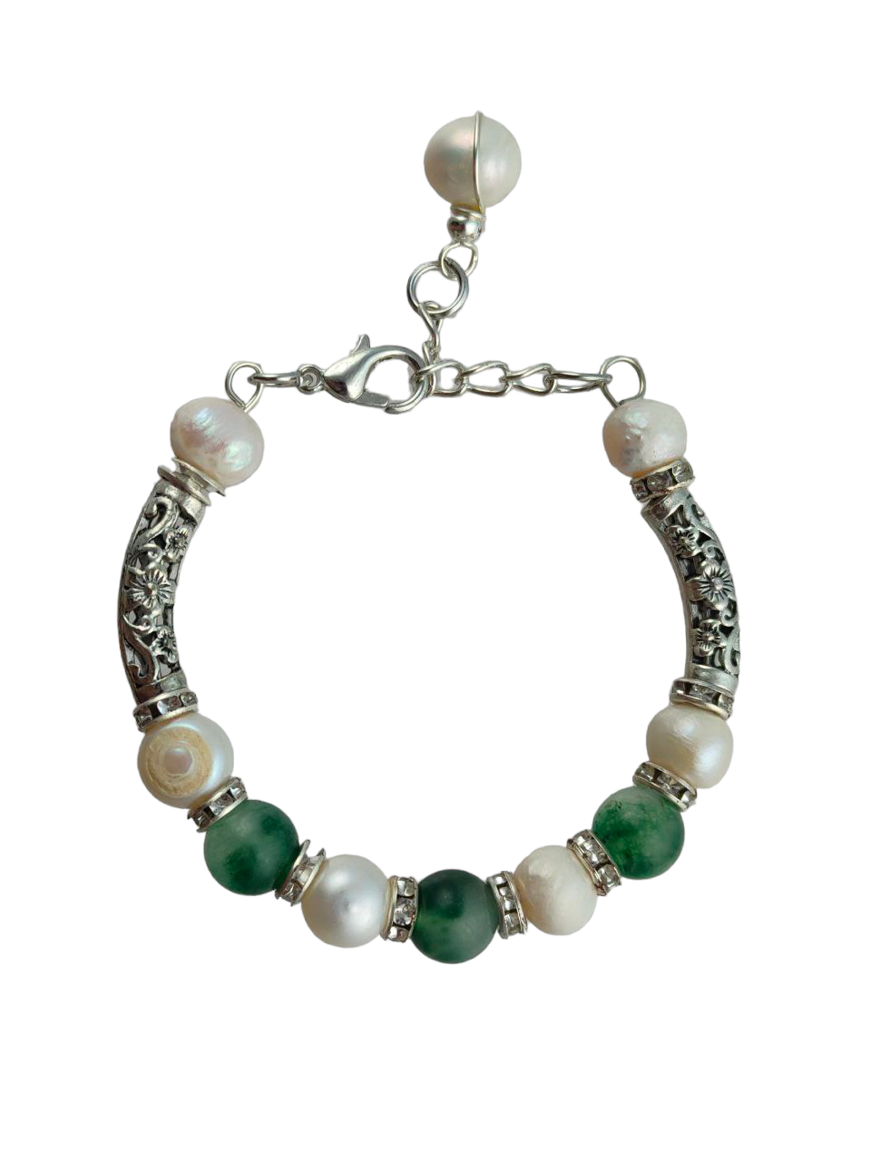 PURE PEARL AND PRECIOUS STONE BRACELET