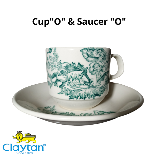 CLAYTAN KOPITIAM SERIES - CUP 'O' & SAUCER 'O' KESHI KEEBA