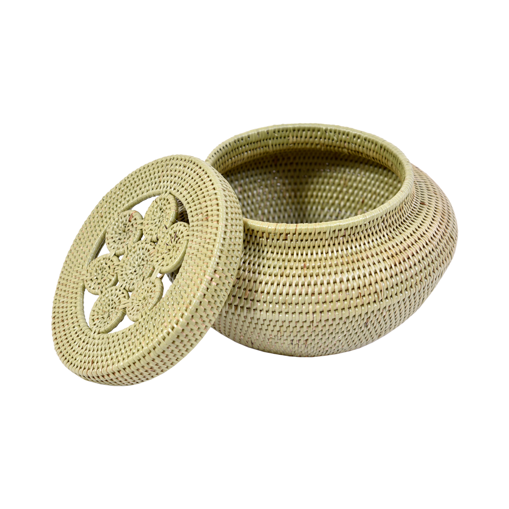 RIBU-RIBU ROUND FLOWERY BOX