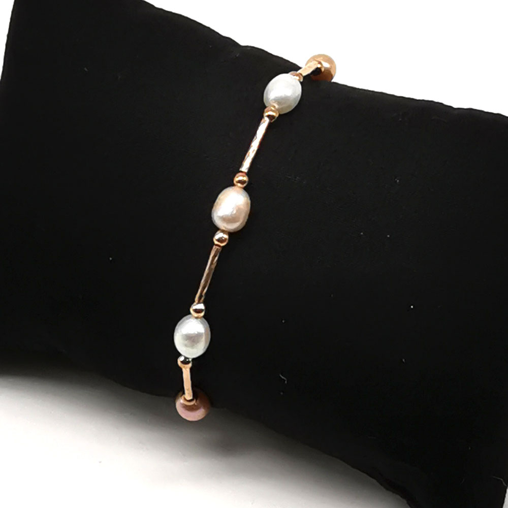 RICE PEARL TUBE BRACELET