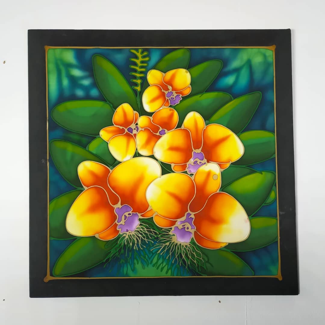 YELLOW ORCHID BATIK PAINTING