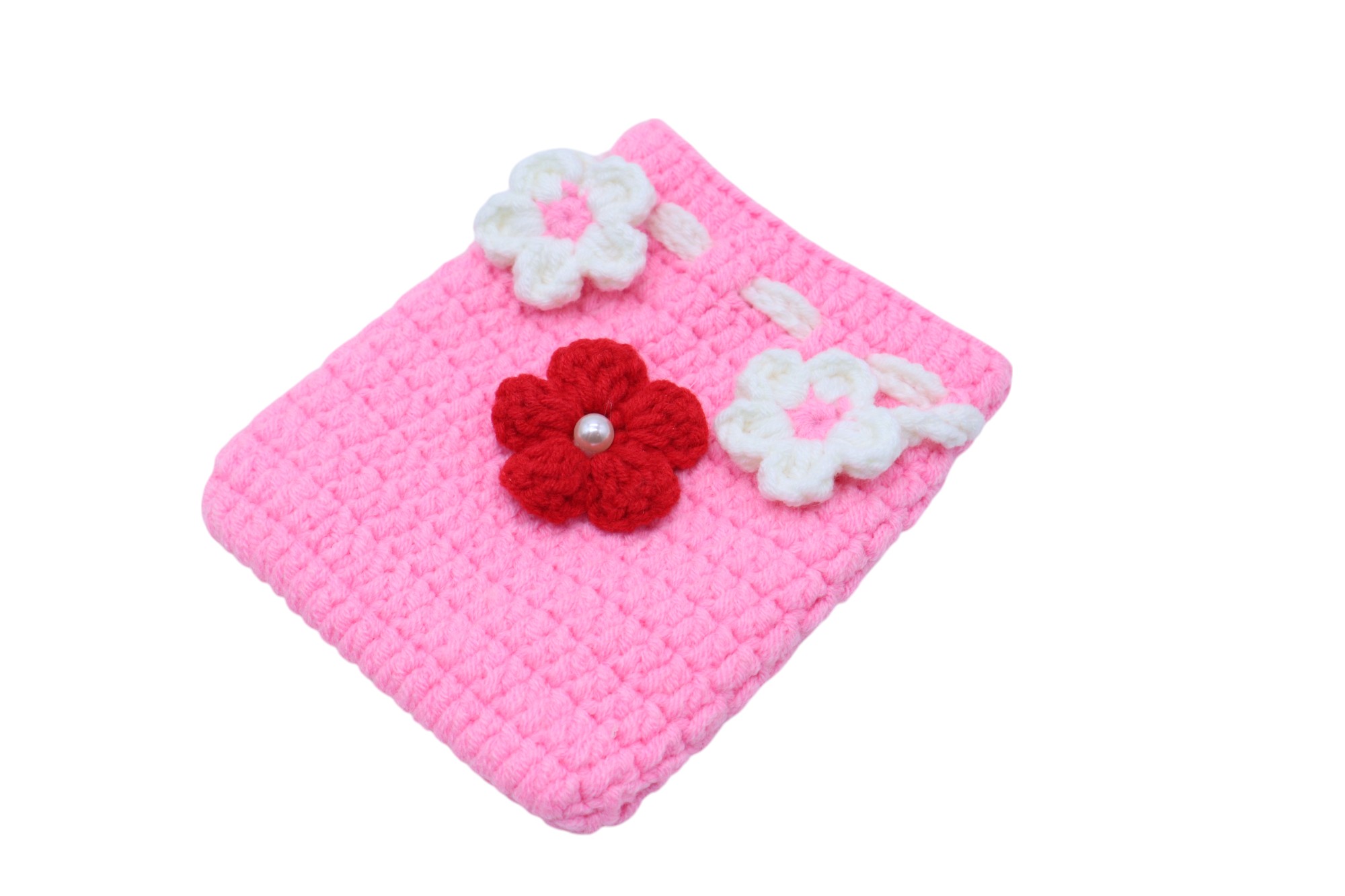 MINI DRAWSTRING CROCHET BAG (FLOWER) 05