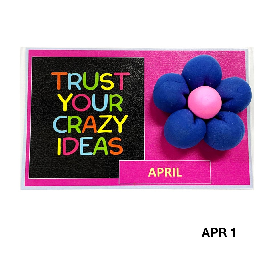 FRIDGE MAGNET DRY CLAY FLOWER - APRIL