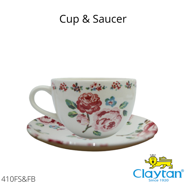 CLAYTAN - CUP & SAUCER FRAGRANCE ROSE