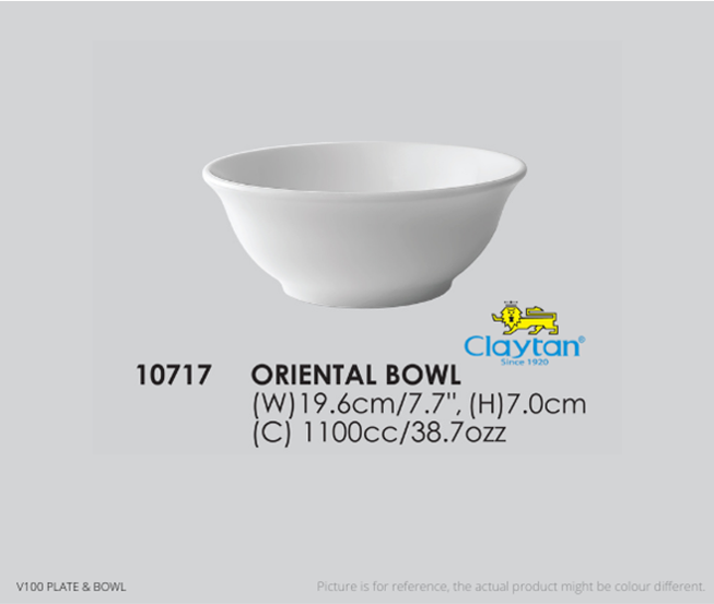 ORIENTAL BOWL PLAIN WHITE - 10707