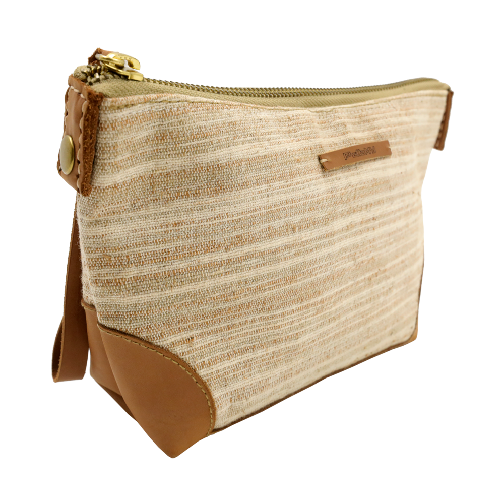 PINE-LOTUS LEATHER CLUTCH