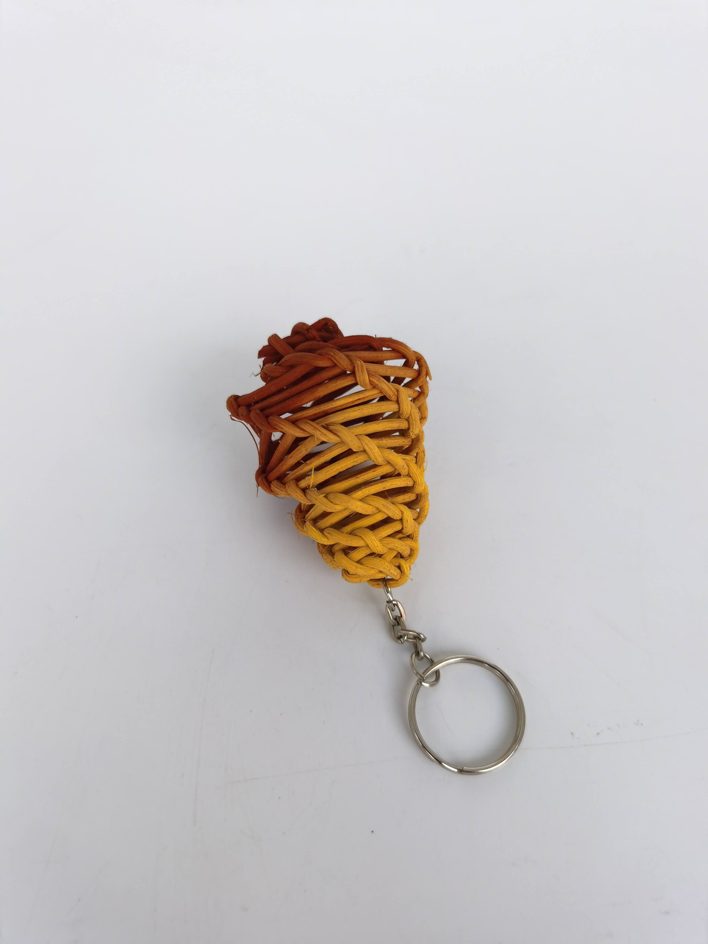 RATTAN KEYCHAIN ORANGEYELLOW