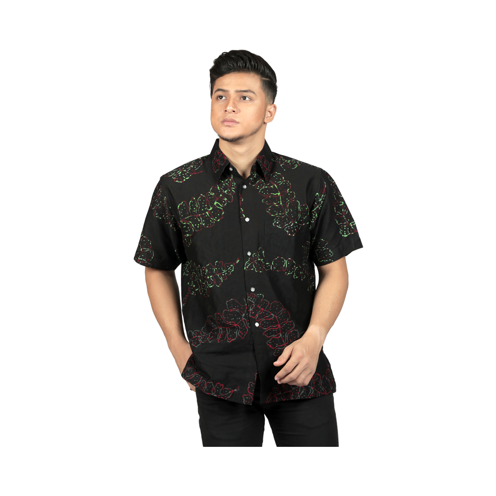 KEMEJA LELAKI LENGAN PENDEK BATIK BLOK