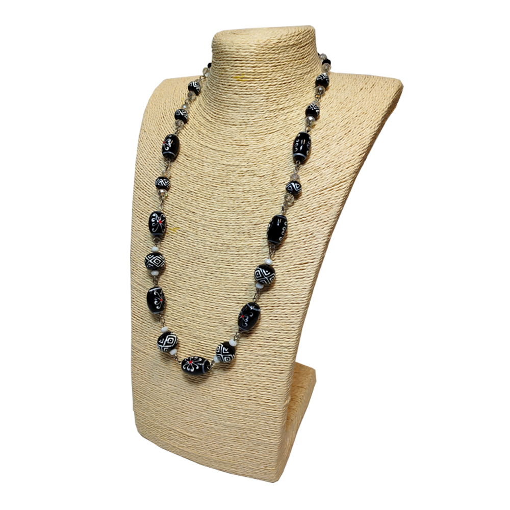 BLACK ROSE CERAMIC NECKLACE