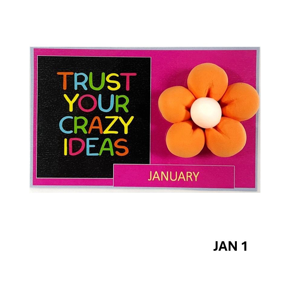 FRIDGE MAGNET DRY CLAY FLOWER- JANUARY