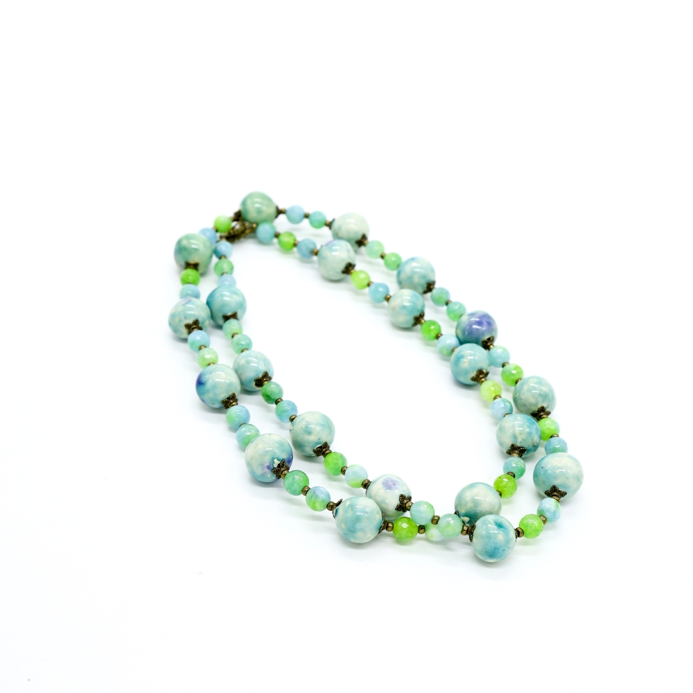 CERAMIC BEAD LONG NECKLACE