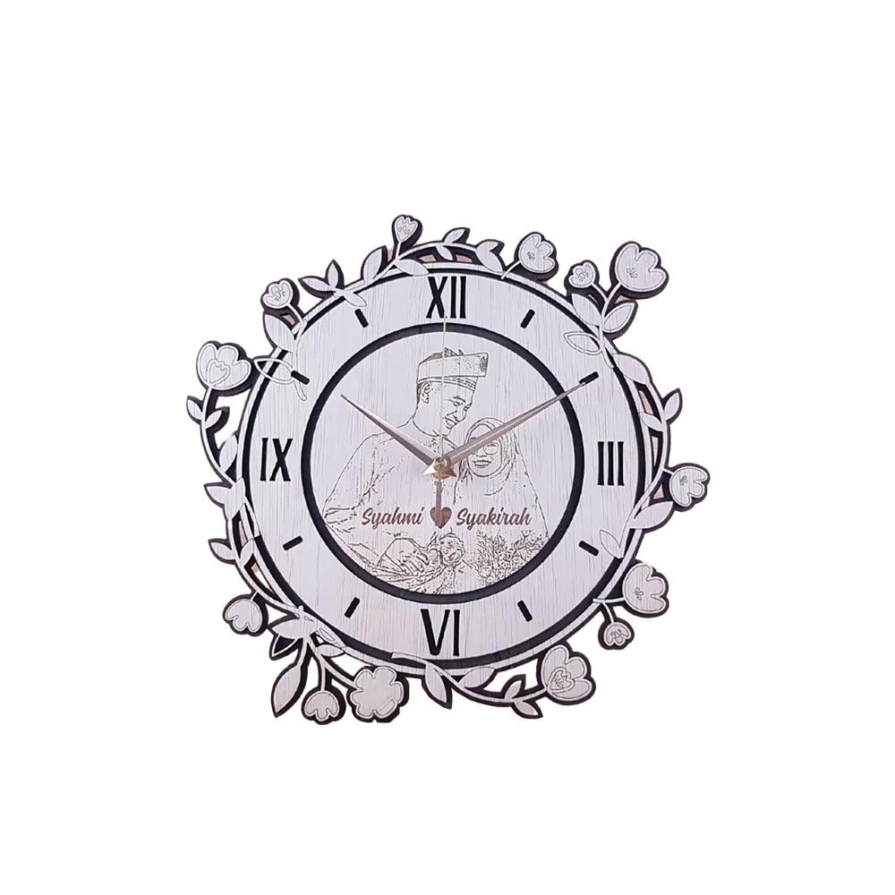 POTRAIT WALL FLORAL CLOCK  (CUSTOM)