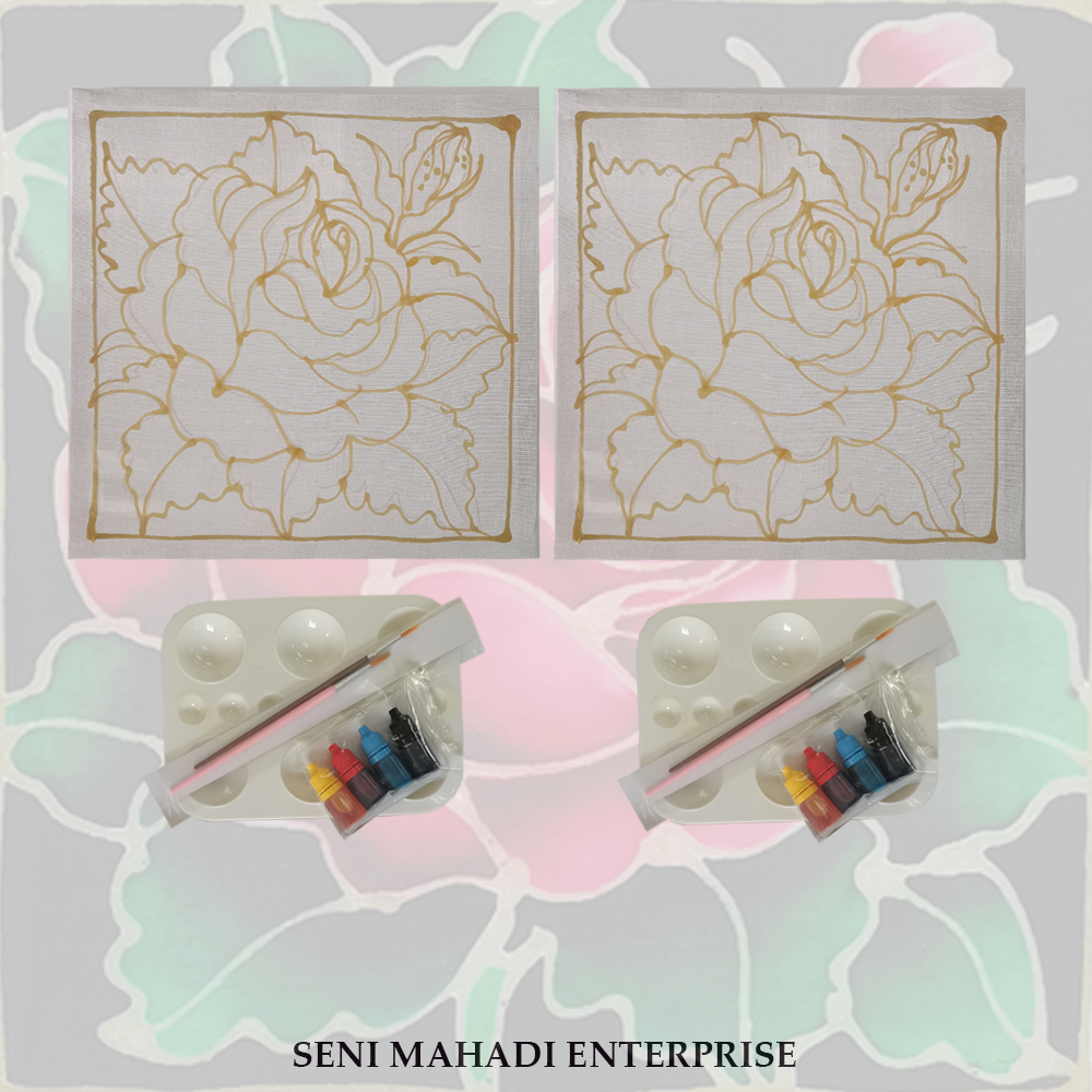 (154) BATIK KIT DIY BUNGA ROS 2 (COMBO 2)