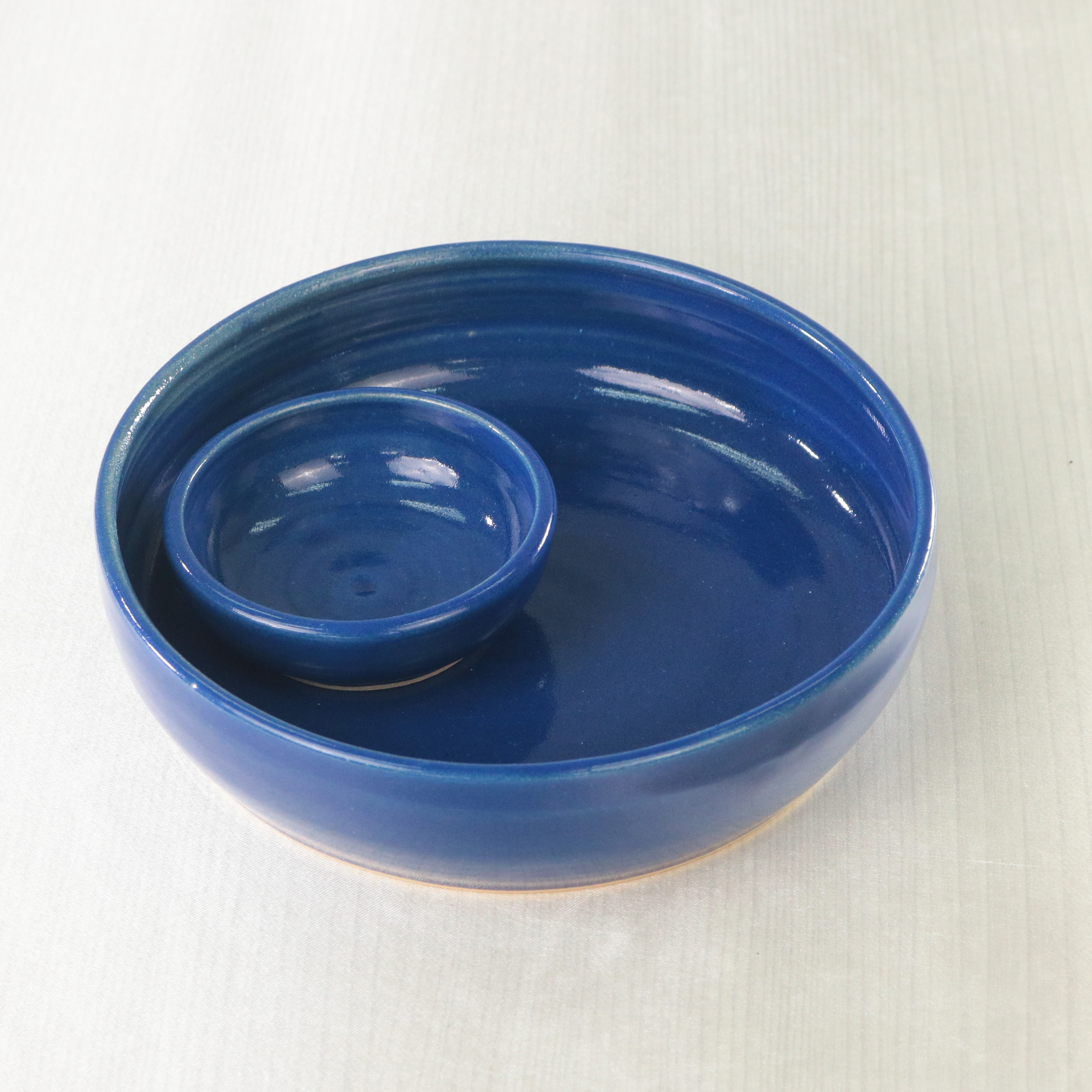(SET) CERAMIC SHALLOW BIG BOWL + CERAMIC SAMBAL BOWL