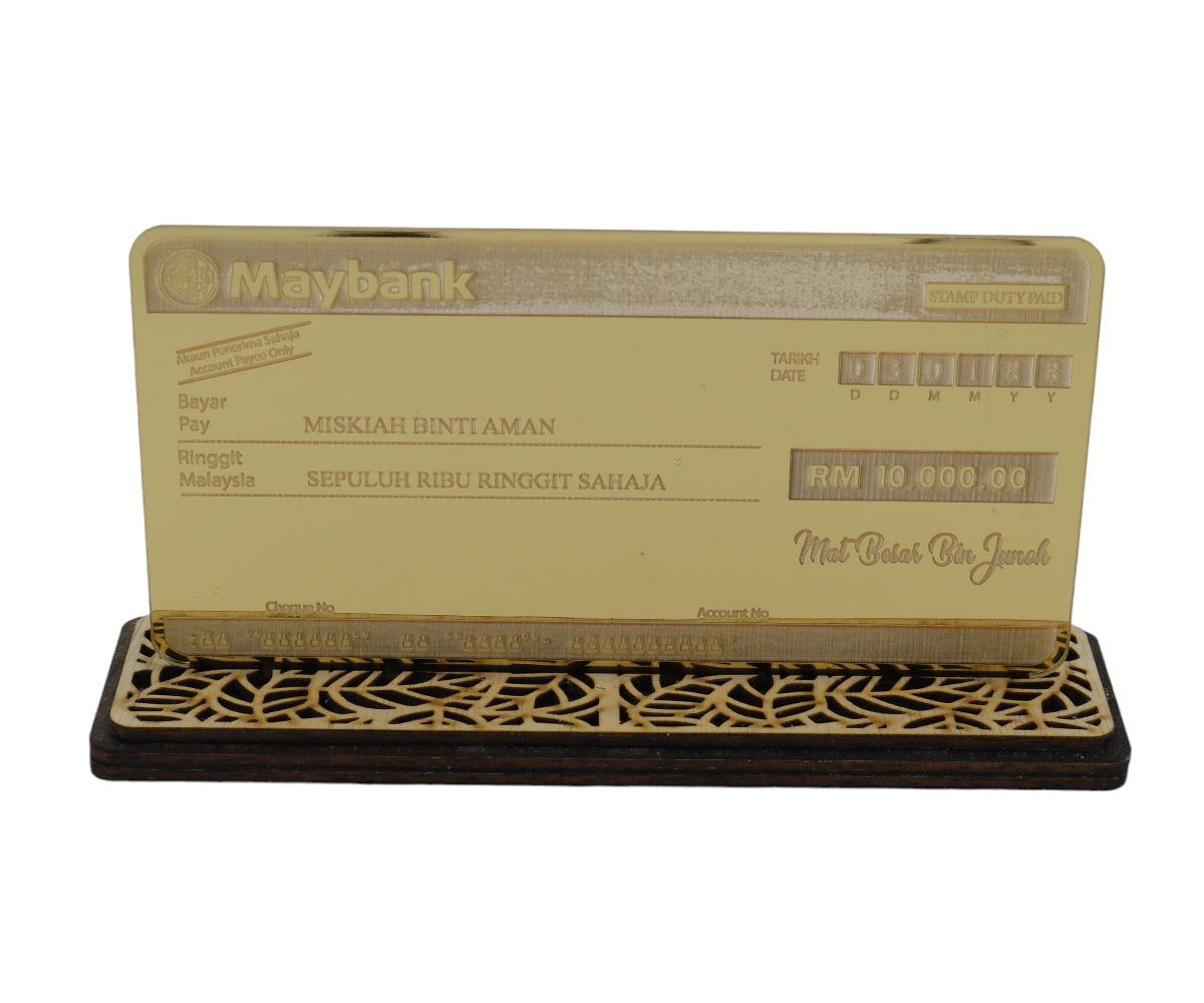 (PRE-ORDER) MOCK CHEQUE ACRYLIC