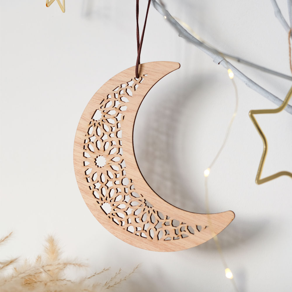 WOODEN MOON HANGING