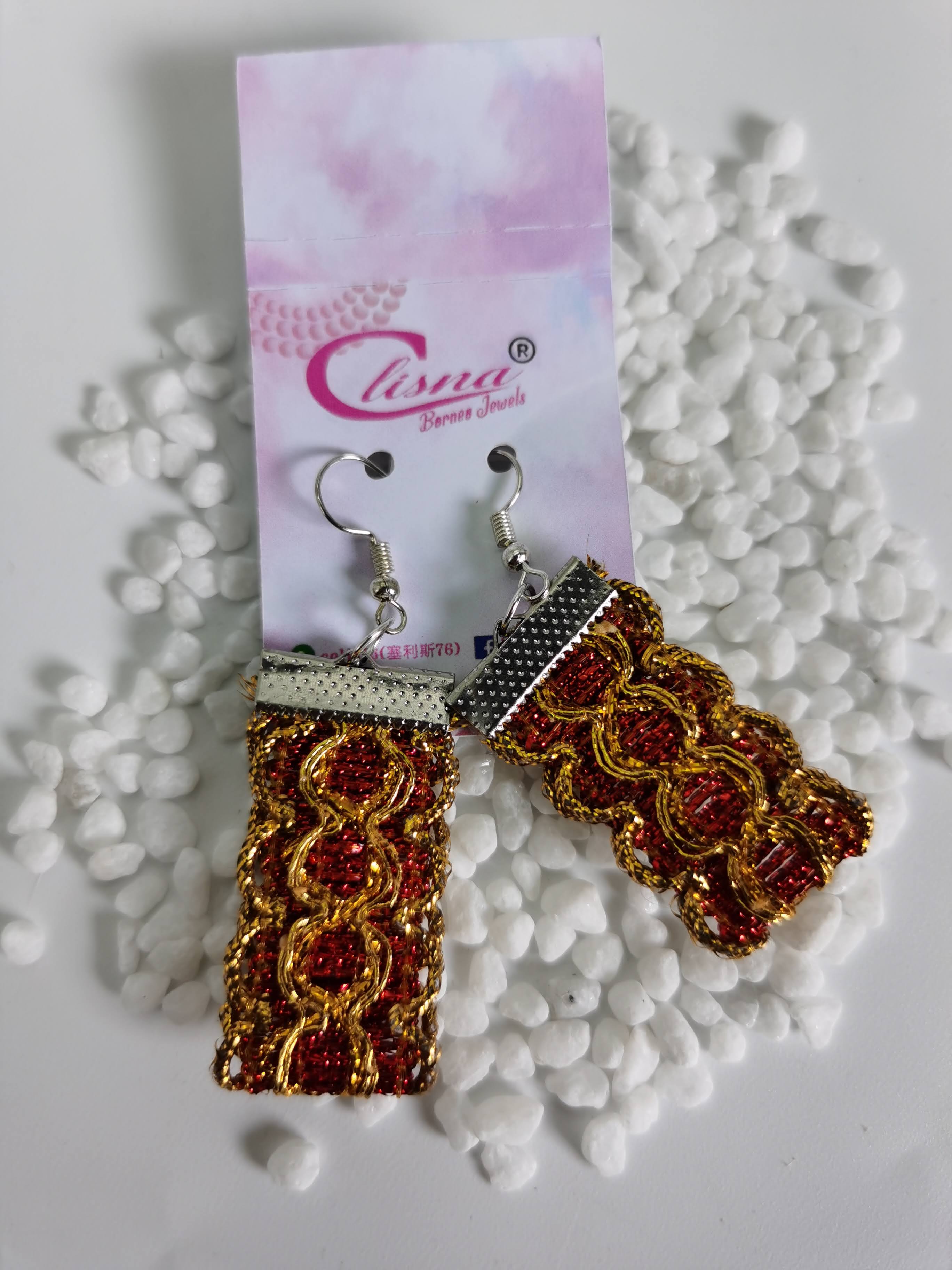KADAZAN EARING RED GOLDEN