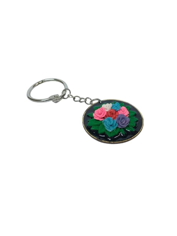 DRY CLAY ROSE KEY CHAIN