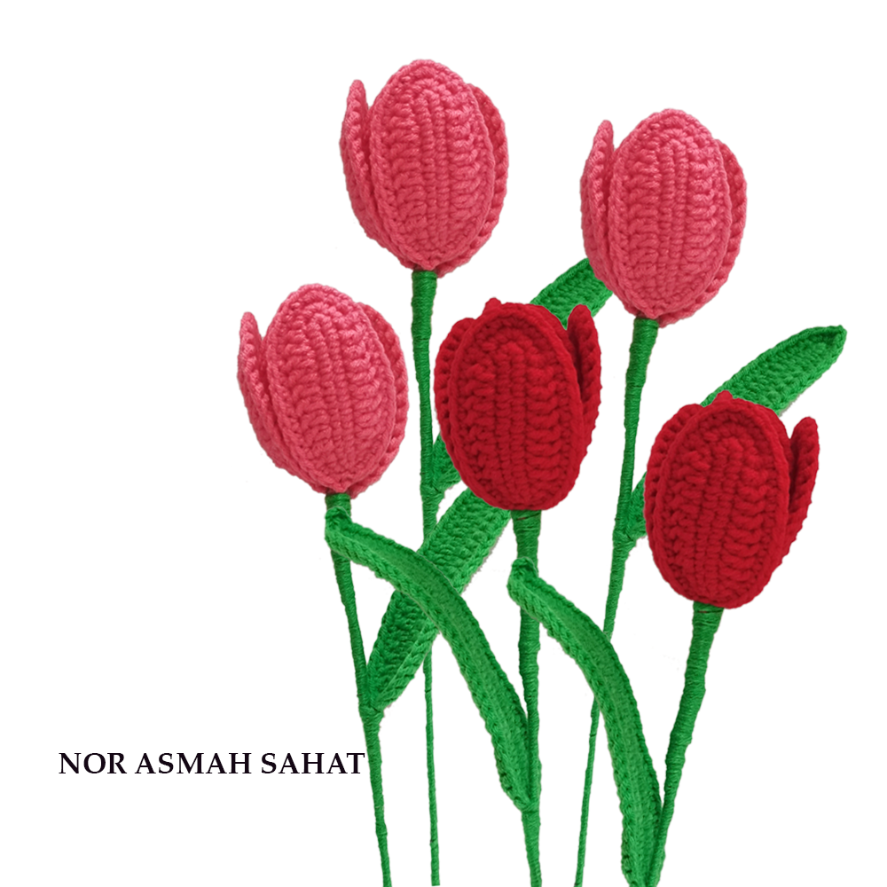 BUNGA TULIP CROCHET (5 KUNTUM)-201