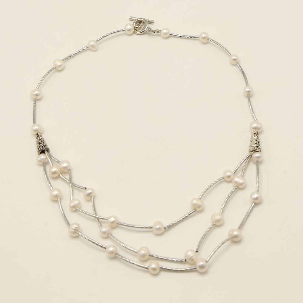 3 LAYER ILLUSION PEARL NECKLACE