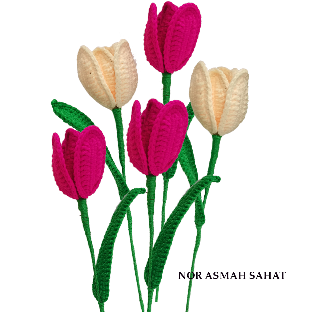 BUNGA TULIP CROCHET (5 KUNTUM)-187