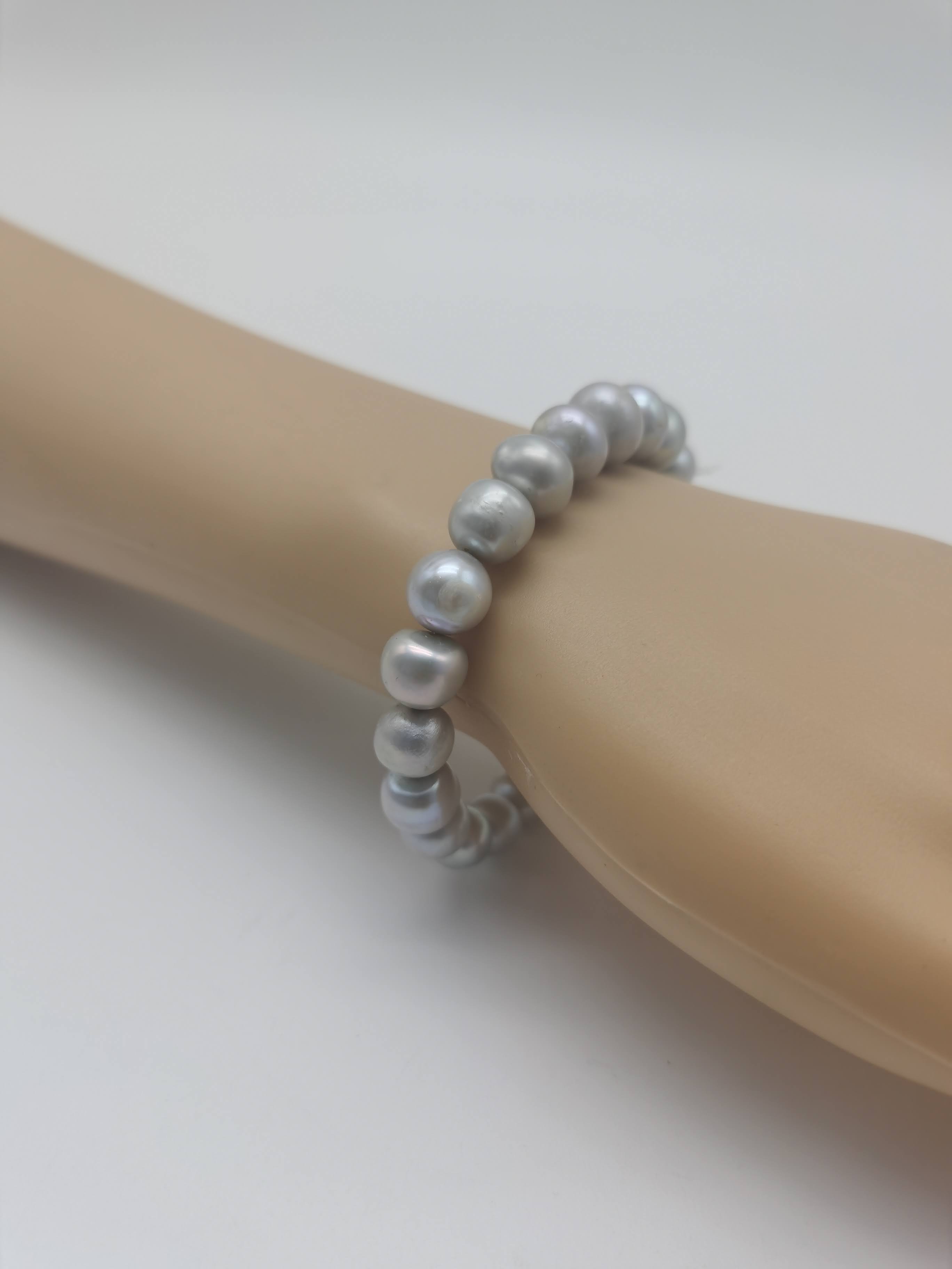 GELANG MUTIARA (GREY) 10MM