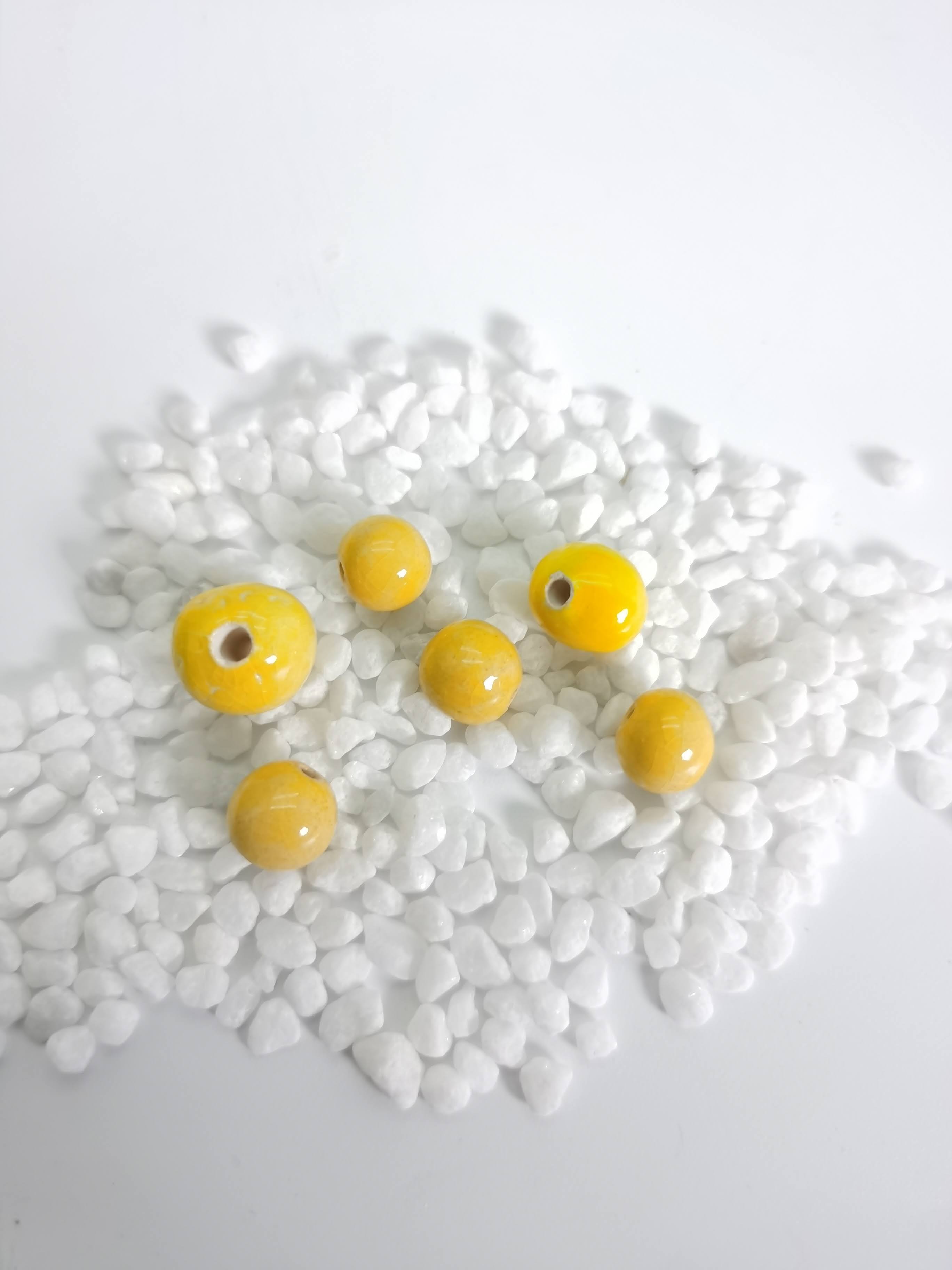 BLAZING YELLOW CERAMIC BEADS