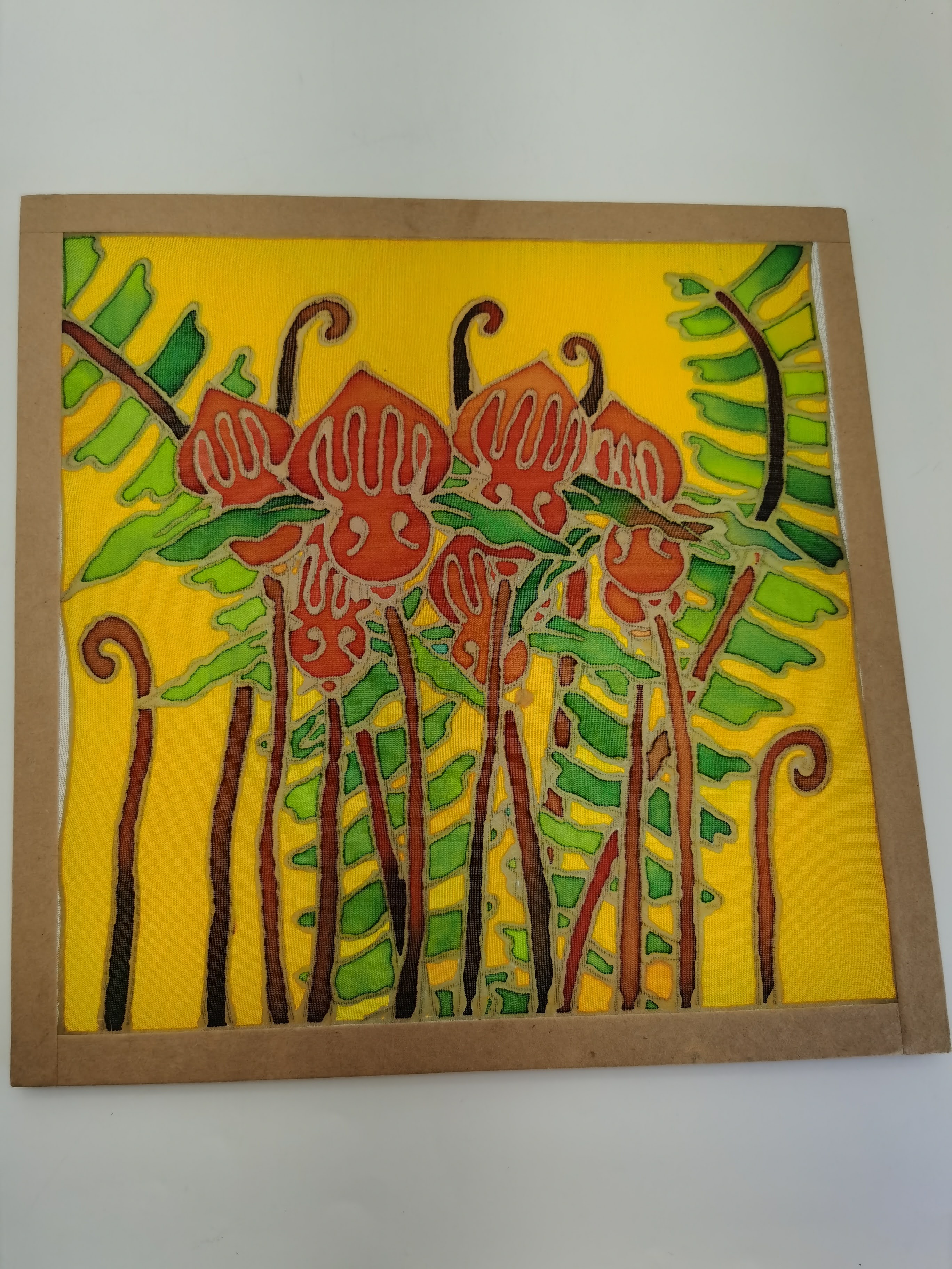 WALL DECO BATIK PAINTING - ORCHID