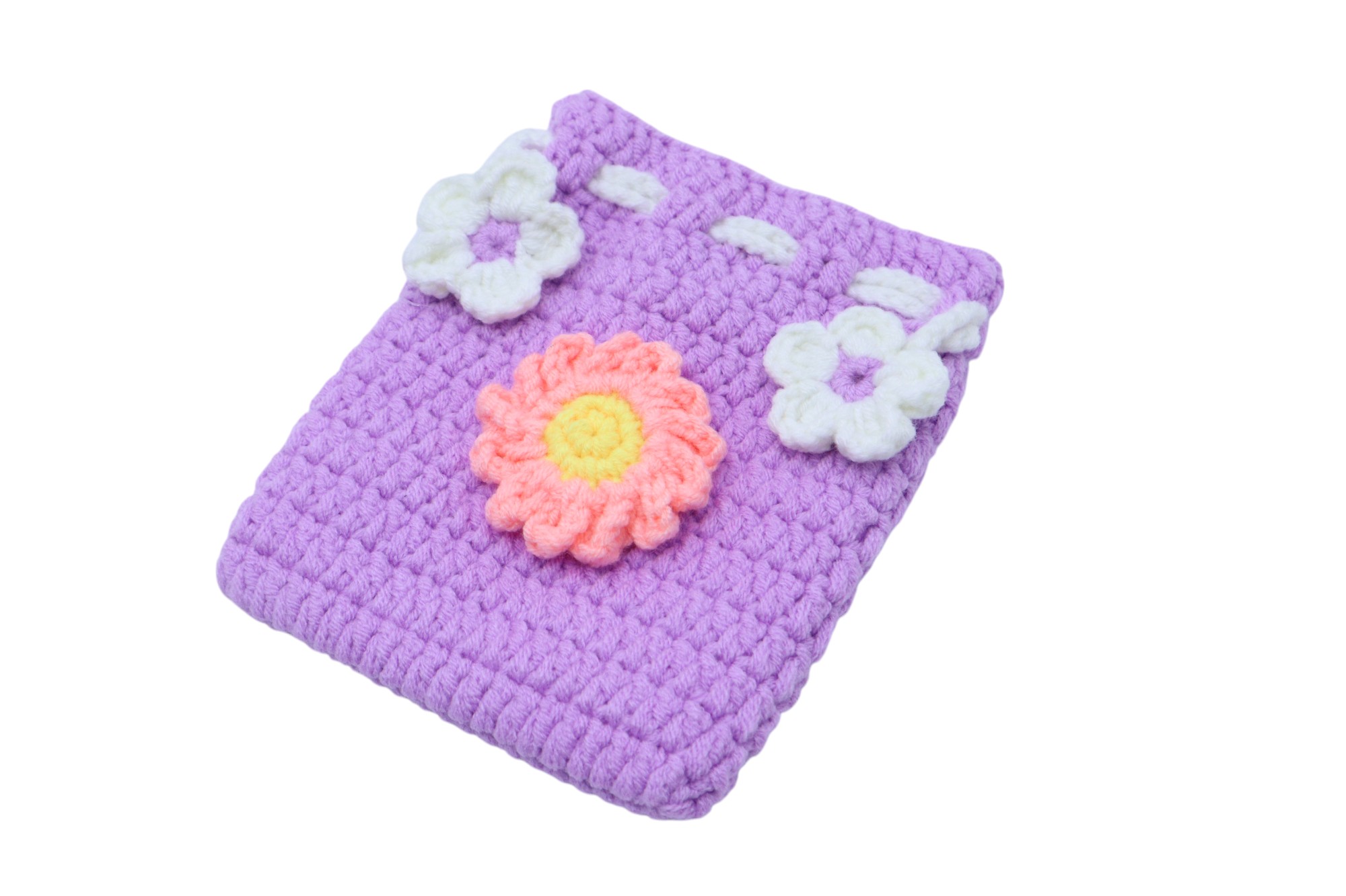 MINI DRAWSTRING CROCHET BAG (FLOWER) 03