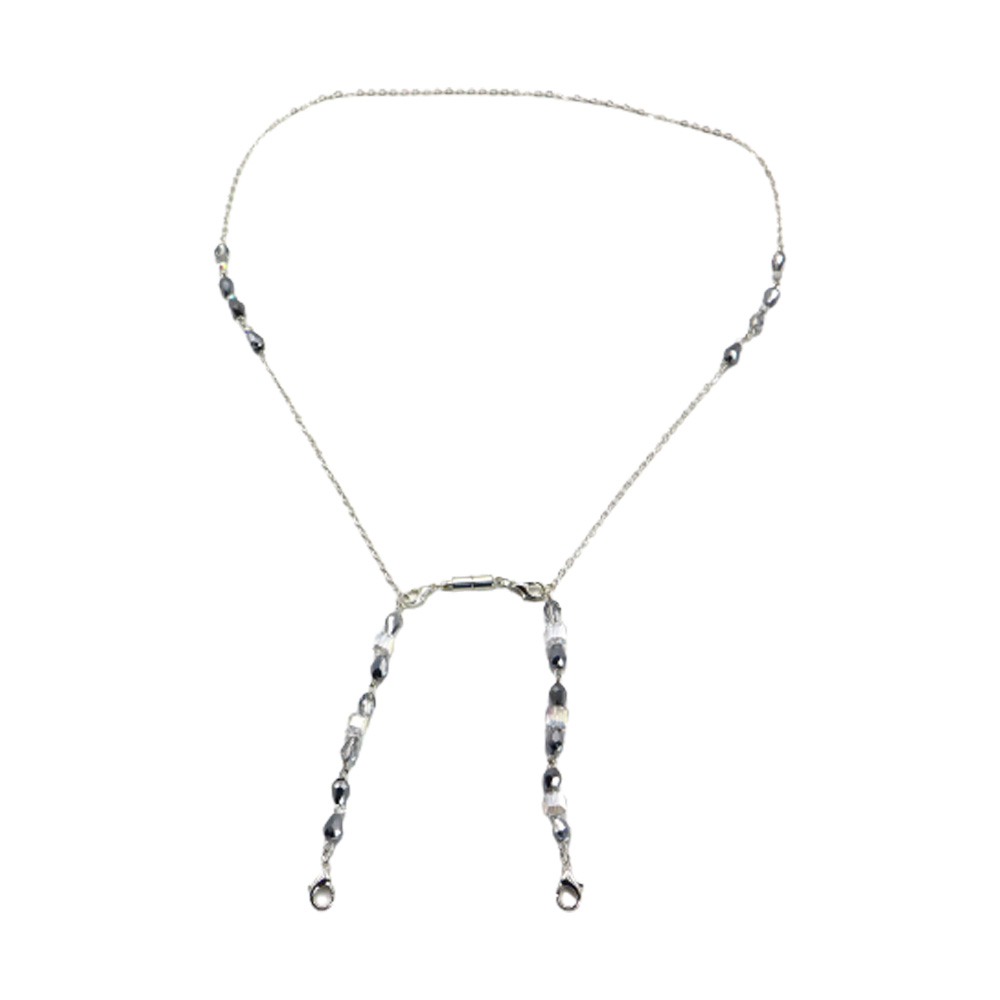SILVER WHITE MASK CHAIN (MAGNET)