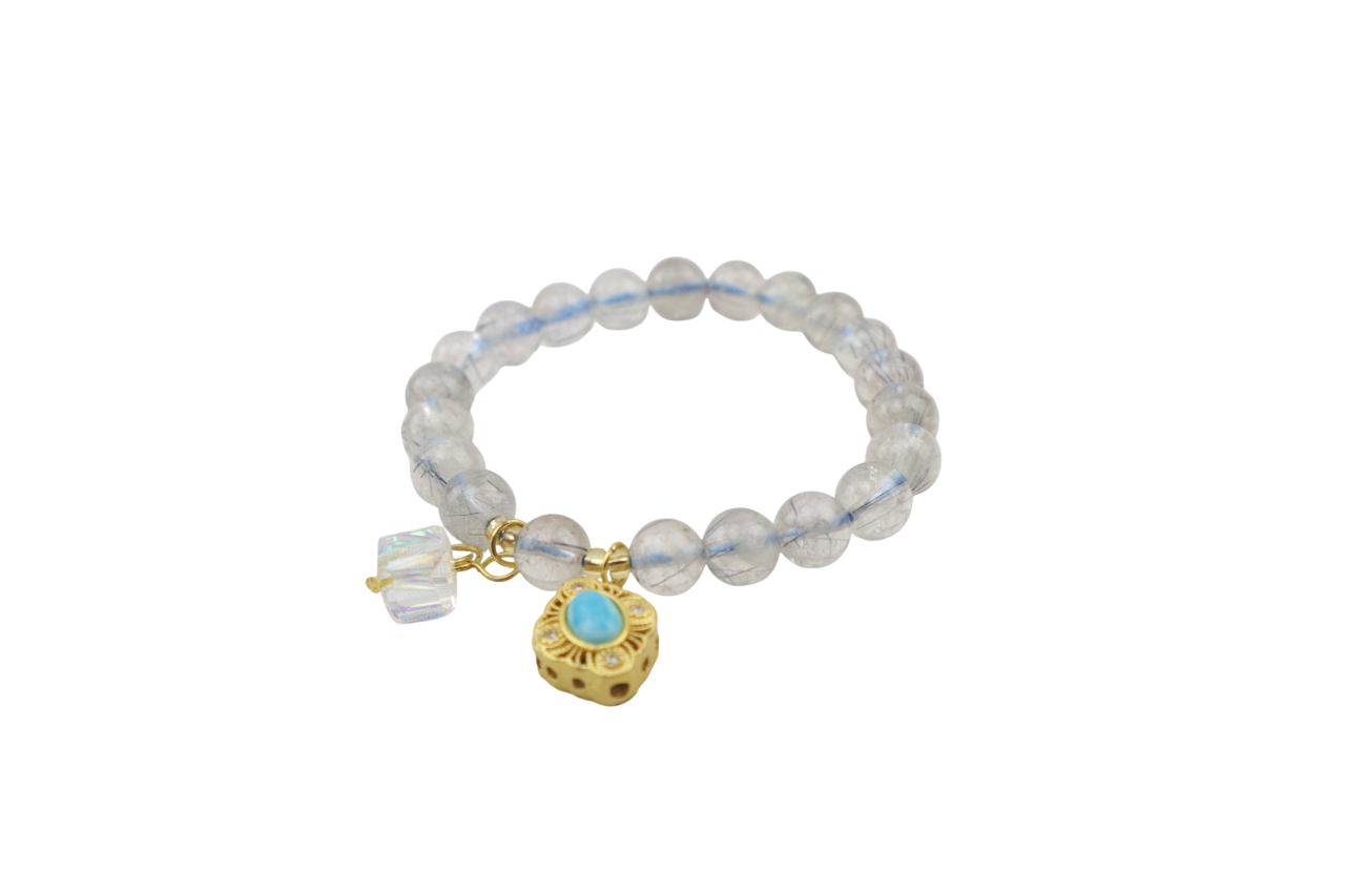 BLUE RUTILATED BRACELET